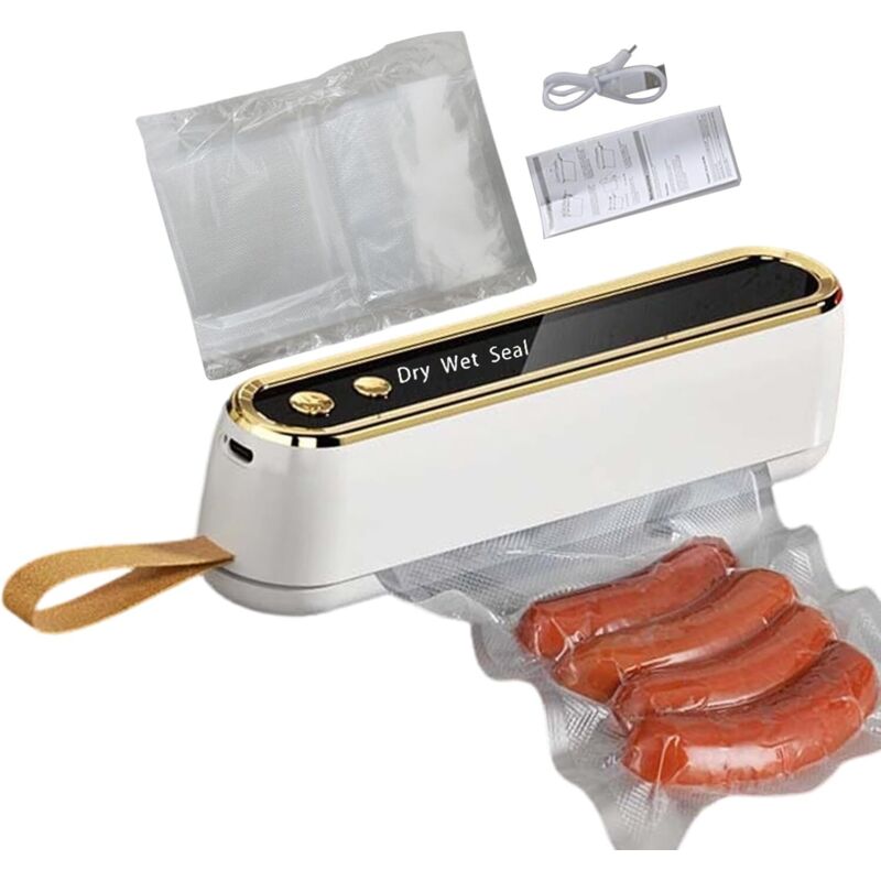 CCYKXA Machine à sceller sous vide - Portable - Sans fil - Design compact - Avec 10 sacs - Kit de conservation des aliments - Pour la maison, la