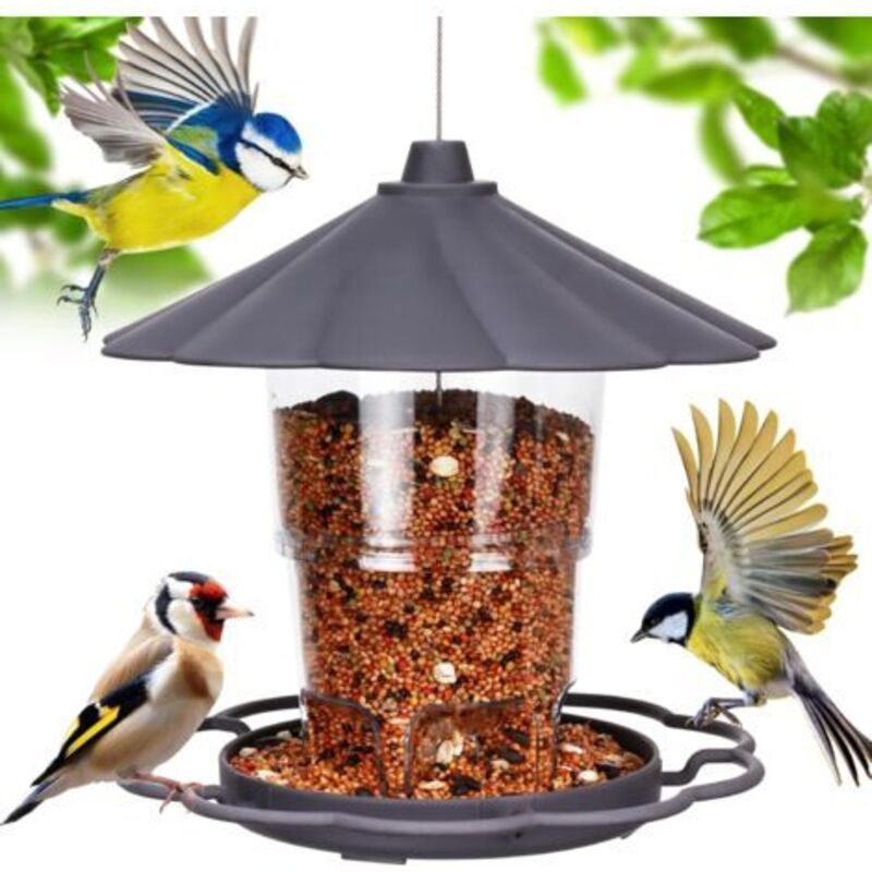 Mangeoire Oiseaux Exterieur Suspendue, 820ml Mangeoires pour Oiseaux Sauvages Résistant aux Intempéries, Maison Cabane Oiseaux Exterieur pour Petits