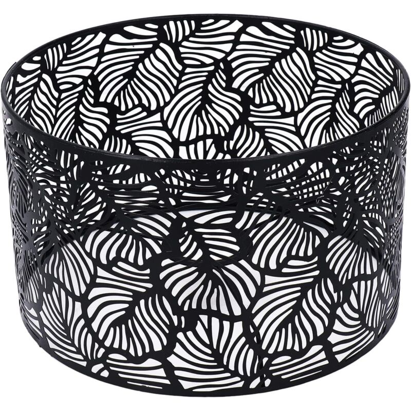 CCYKXA Metal Drum Lampshade, Perforated Lampshade Cover, Simple Modern Style, Home Decoration for Light Bulbs (Black)