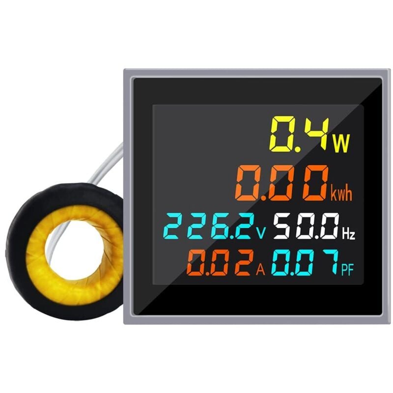 Ccykxa - Mini ac Energy Meter 1 Phase 110V 220V 100A Voltmeter Ammeter Wattmeter Frequency Tester hd lcd Display Power Factor Volt Amp Monitor