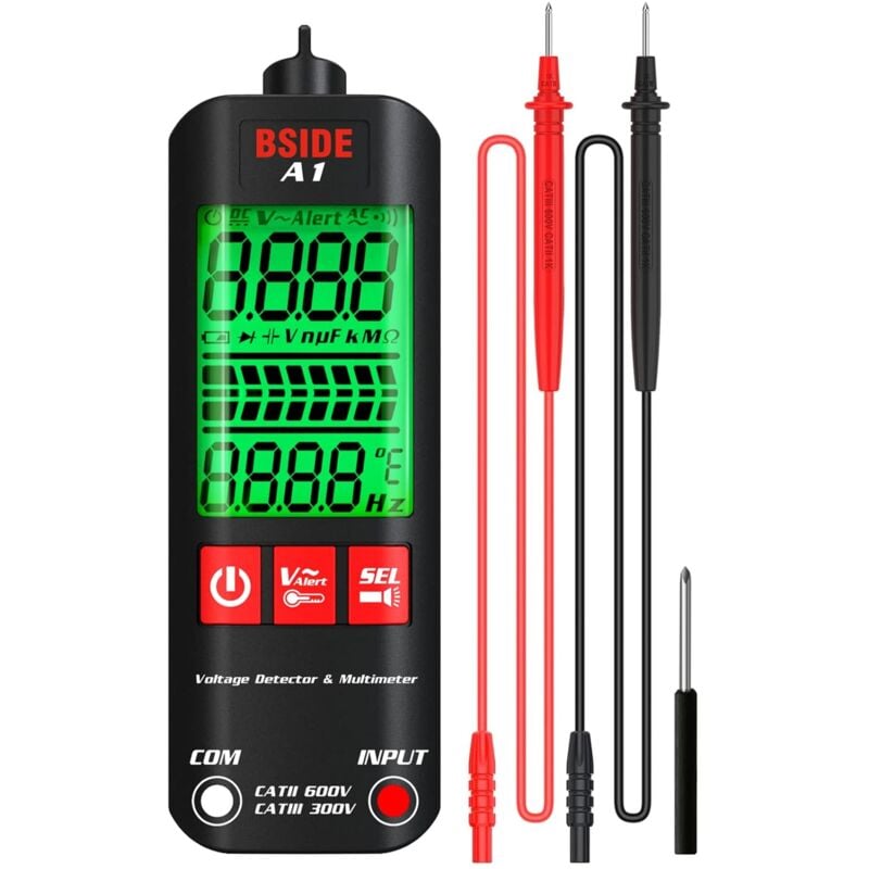 Ccykxa - Mini multímetro , comprobador digital lcd, detector de voltaje, 2000 cuentas, voltaje cc/ca, frecuencia, resistencia, ncv, continuidad,