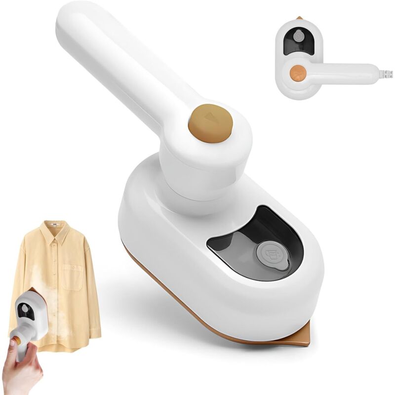 CCYKXA Mini travel steam iron, foldable, portable, mini steam iron, travel iron, travel iron, dry and wet ironing, with 50ml water tank, for home and