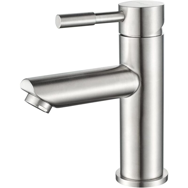 Ccykxa - Mitigeur de Salle de Bains, Robinet de Lavabo Monocommande, Acier Inoxydable, Gris