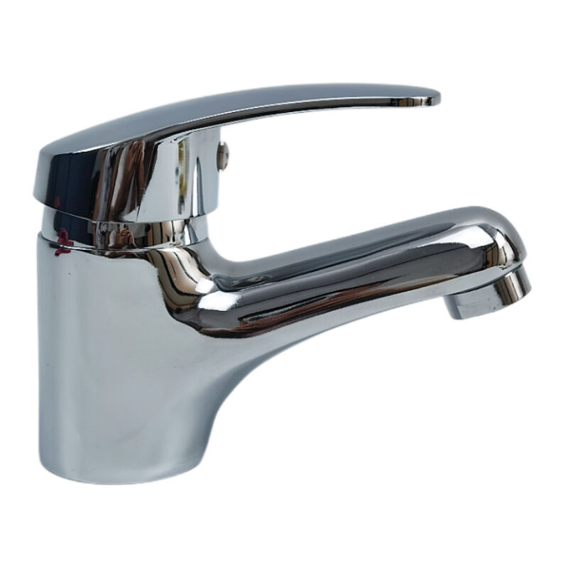 Ccykxa - Mitigeur Lavabo Robinet de Salle de Bains avec Poignée Carrée en Mélangeur de Lavabo Froid et Chaud avec Levier Unique Argent , alliage de