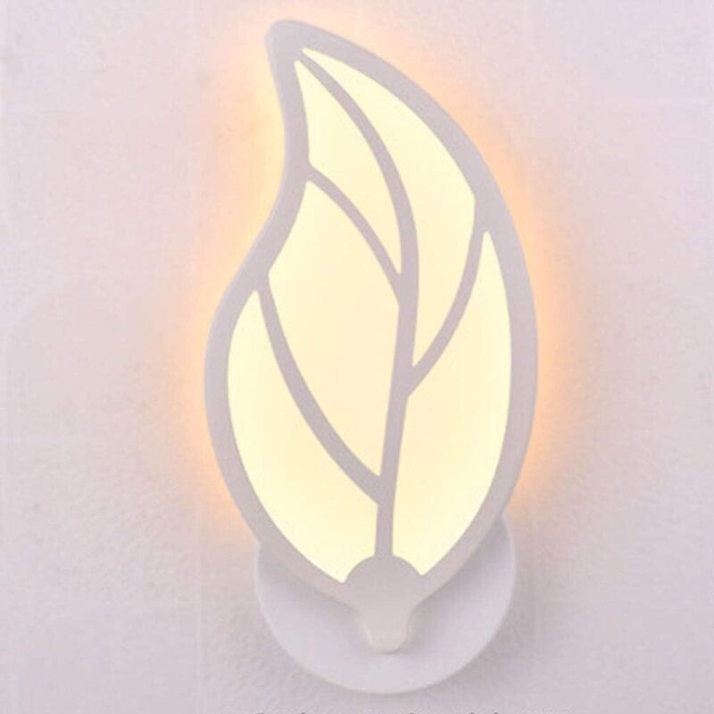 CCYKXA Modern 12W LED Leaf-Shaped Wall Light, Indoor Wall Lamp for Children's Room, Hallway, Living Room Decoration, Warm White