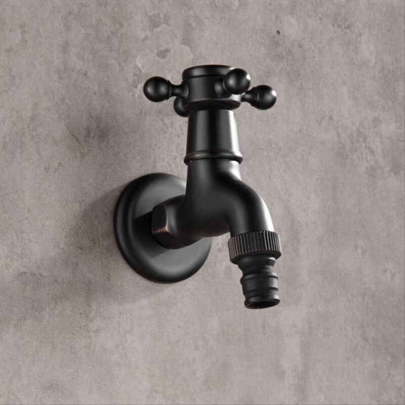 Moderne Noir Bronze Unique Robinet Froid Robinet Extérieur Jardin Mur Bibcock Robinet Salle De Bain Machine à Laver Robinets De Vadrouille DX04B