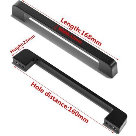 Ccykxa – Möbelgriffe, 10 Stück, 160 mm Lochabstand – Zinklegierung – Für moderne Möbel – Abmessungen 168 x 12 x 23 mm – Inkl. Schrauben – 160 mm Griff