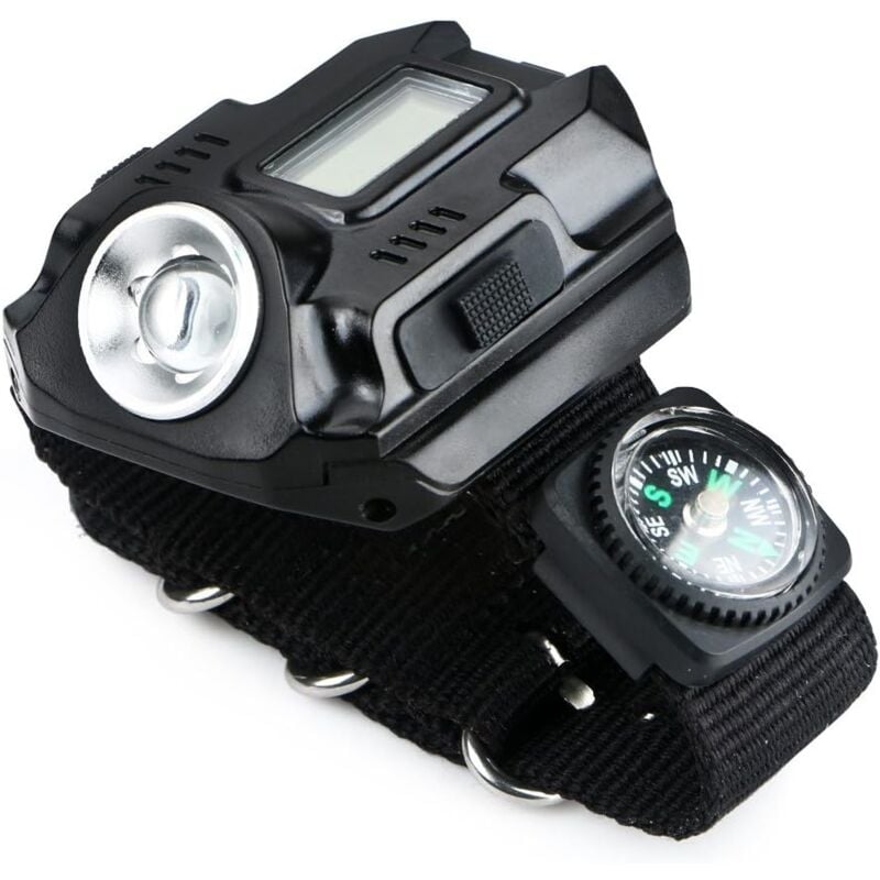 Ccykxa - Montre Bracelet Tactique avec Lampe Torche led Cree 1000 lm Rechargeable