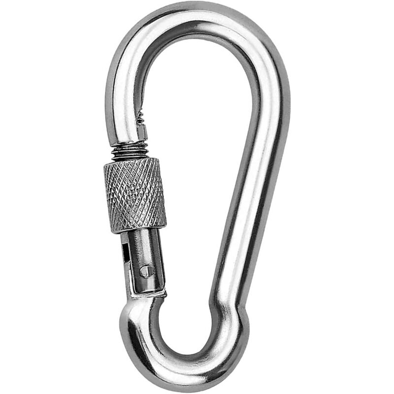 Ccykxa - Mosquetón de seguridad , resistente, de acero al carbono galvanizado con cierre de rosca.