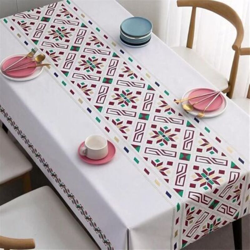Nappe de Table Rectangulaire pvc Imperméable Anti-Taches Entretien Facile Nappes De Vinyle Moderne Décor, pour Table à Manger Picnic Party Jardin
