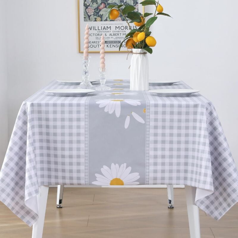 Ccykxa - Nappe Étanche Impermeable en pvc Vinyle Plastique, Nappe Repassable, Couverture de Table 140x140cm Anti-Tache Anti-Huile, pour Table de