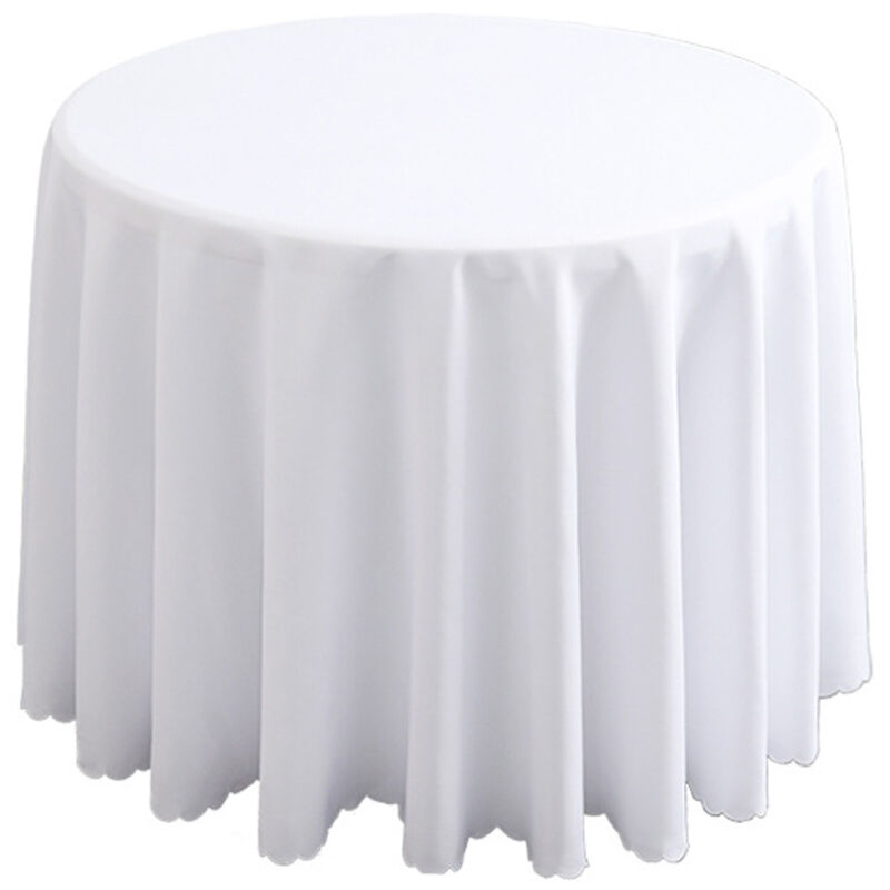 Ccykxa - Nappe ronde blanche - 240 cm - Nappe de table de qualité pour mariage/banquet/restaurant/fête
