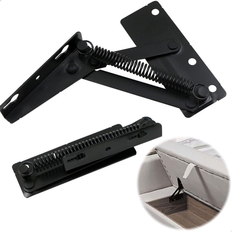 Ccykxa - Noir, 2 PièCes.Ferrures Levage Ressort Raccord De CharnièRe - Support à Rabat CharnièRes D'Armoires Porte Pour Canapé Pliant, Lit Couvercle,