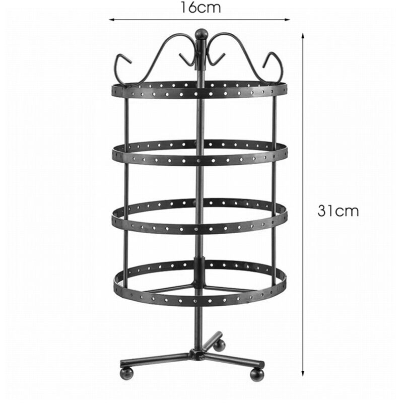 Ccykxa - Noir Porte-Bijoux, Porte-Boucles d'Oreille 4 étages