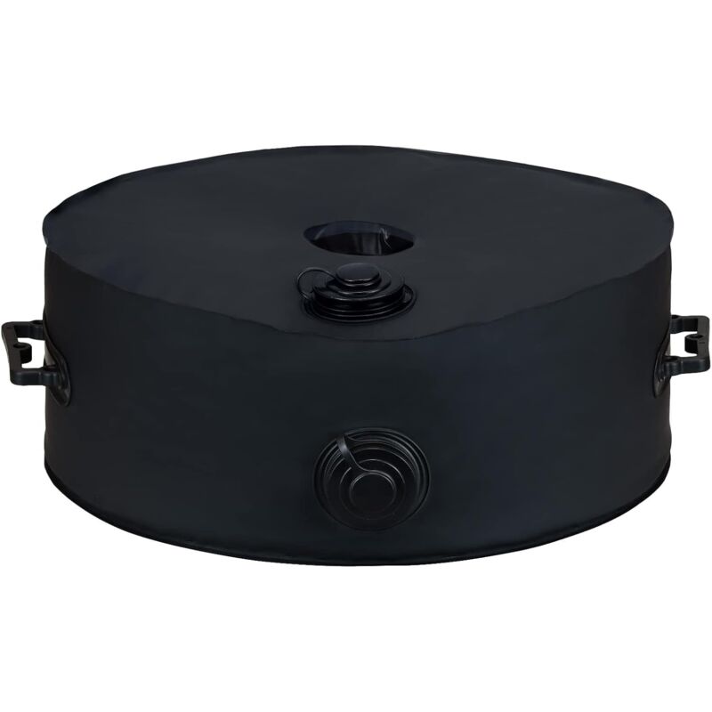 CCYKXA (Noir)Sac Poids Pied de Parasol jusqu'à 20L d'eau, Ronde Support de Parasol Base terrasse avec 2 poignées, diamètre 42cm pour Tente, décalé,