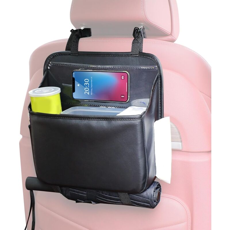 Ccykxa - Organisateur de dossier de siège de voiture - Sac de rangement pour dossier de siège de voiture en cuir synthétique - Sac de rangement en