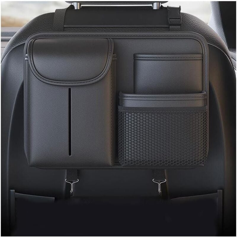 Ccykxa - Organizador de asiento trasero para Nissan 350Z 370Z Kicks, bolsa de almacenamiento con caja de pañuelos, color negro