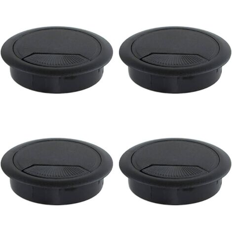 CCYKXA Pack Desk Grommets - Easily Organize and Manage Cables - 60mm Diameter - Round Cable End Caps for Office and Home - Black