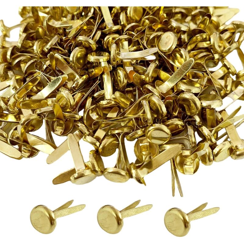 CCYKXA Pack of 200 gold-plated round-headed pushpins - For scrapbooking, handmade paper crafts - 8 x 17 mm