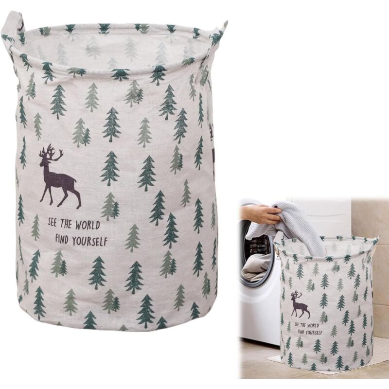 CCYKXA Panier à Linge en Toile Paniere a Linge Sale Étanche Panier à Linge Sale Pliable Corbeille a Linge Bebe avec Poignées Panier Rangement pour