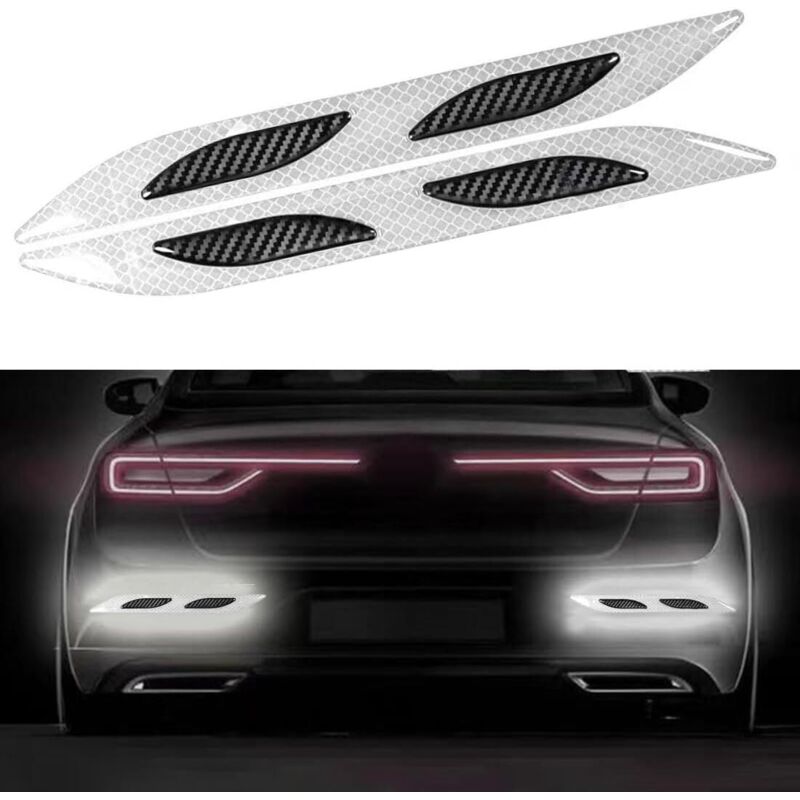 CCYKXA PCS Reflective Stickers for Car Trunk, Night Visibility Reflective Sticker, Safety Reflective Stickers, for Car, Truck, Motorcycle (White)