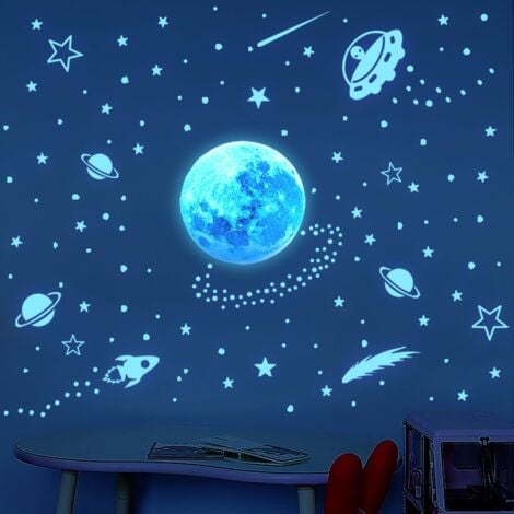CCYKXA Pegatinas luminosas , estrellas fosforescentes, estrellas fosforescentes para techo, estrellas fluorescentes, pegatinas de pared infantiles, pegatinas espaciales, para habitaciones de niños y n