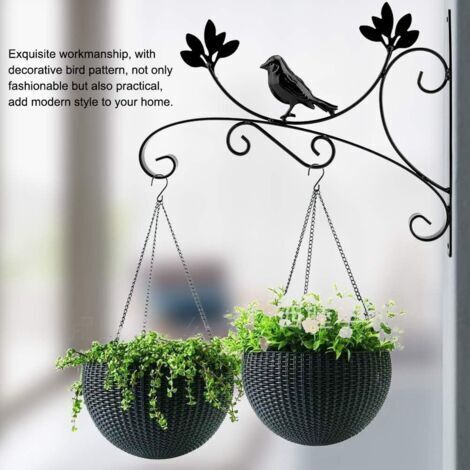 CCYKXA Pflanzenhaken aus Eisen, Wandhalterung aus Eisen, Pflanzenhänger, Blumentopfhaken für Zuhause, Terrasse, Rasen, Gartendekoration, Vogelfutterhäuschen