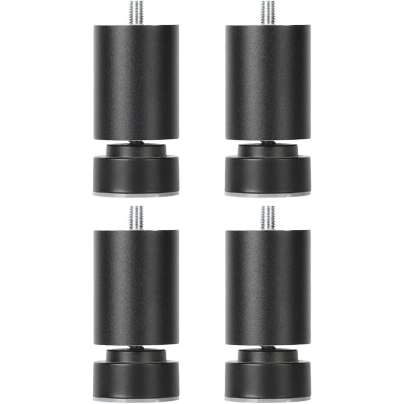 CCYKXA pieds de lit M10, pieds de support pour meubles, pieds de table, pieds de canapé de rechange robustes M10 pour armoires, noirs, 6 cm
