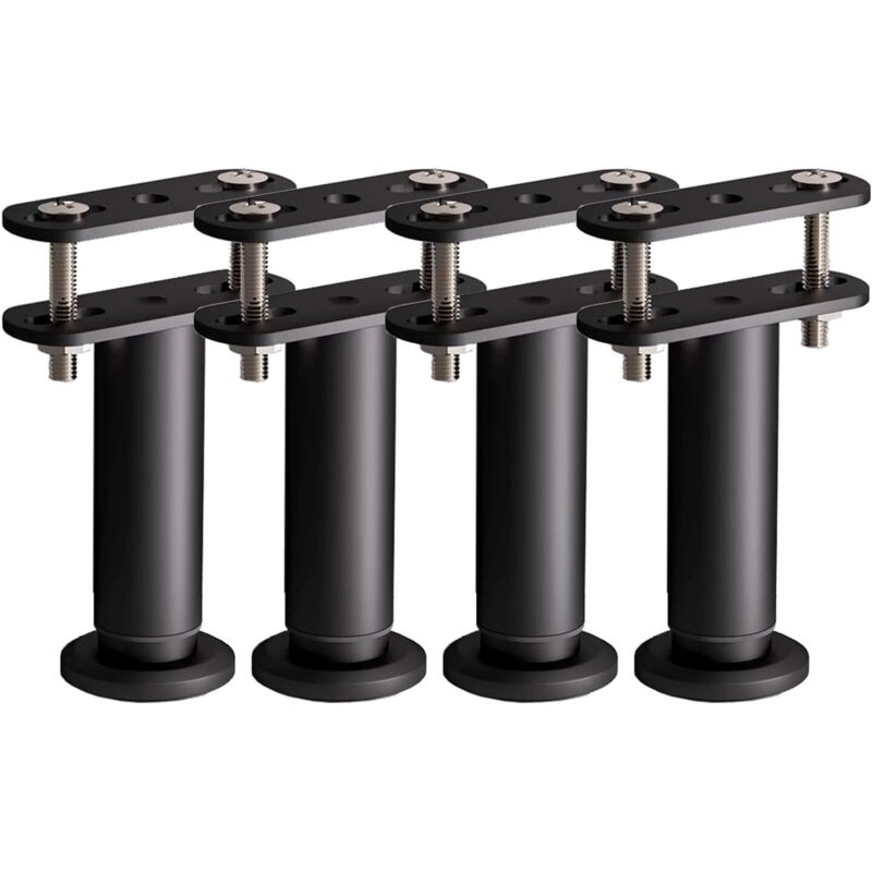 CCYKXA Pieds de support de lit réglables en hauteur (120 mm – 180 mm), lot de 4, avec pattes de fixation pour cadres de lit, sommiers à lattes et