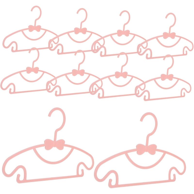 CCYKXA Pink Polypropylene Lightweight Knot Hangers for Boys and Girls, Pack of 10, Suitable for Newborns and Toddlers, for Baby Clothes and