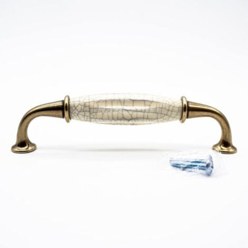 Poignee de Meuble Vintage 4 Poignée Meuble Vintage Laiton Vieilli 144 35mm Zinc-Aluminium et Porcelaine Poignée pour Poignee de Meuble Cuisine,