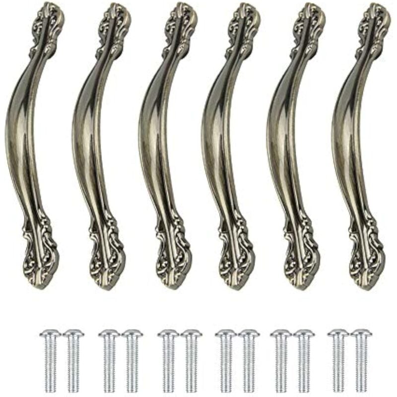 Ccykxa - Poignee de Meuble Vintage 6 Pièces Poignées Porte Meubles Cuisine Poignées D'armoire Vintage Poignées Tiroir sculptées Poignées de Placard