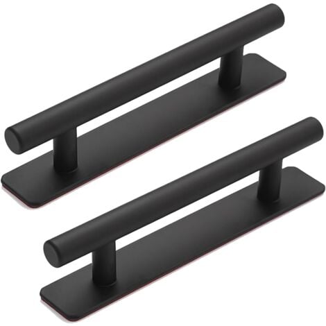 CCYKXA Poignée de porte autocollante à tube droit, 2 Pièces Poignée de Meuble en Alliage Aluminium poignée sans perforation pour porte de grange coulissante, fenêtres, armoires/15 cm