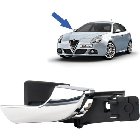 CCYKXA Poignée de porte intérieure compatible pour Alfa Romeo Giulietta (à partir de 2010) avant droite (côté passager) (chromée)