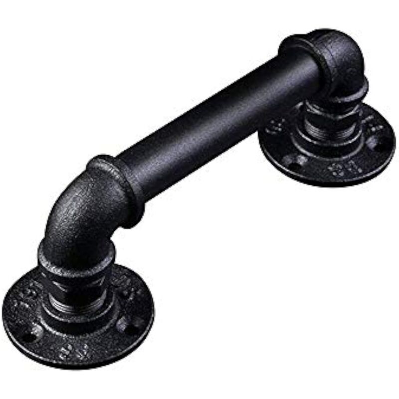 Ccykxa - poignée de porte rétro pour quincaillerie de meubles de porte de grange coulissante 1PC, poignée de porte noire 30CM / 12 pouces
