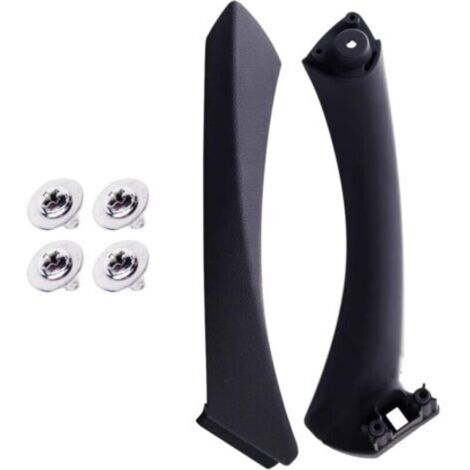 CCYKXA Poignées de Porte Droites Noires et Couvercle de Poignée de Porte Extérieure pour BMW E90 E91 (2005-2011), Kit de Remplacement de Poignée de Porte pour BMW Série 3 (Droit Noir)
