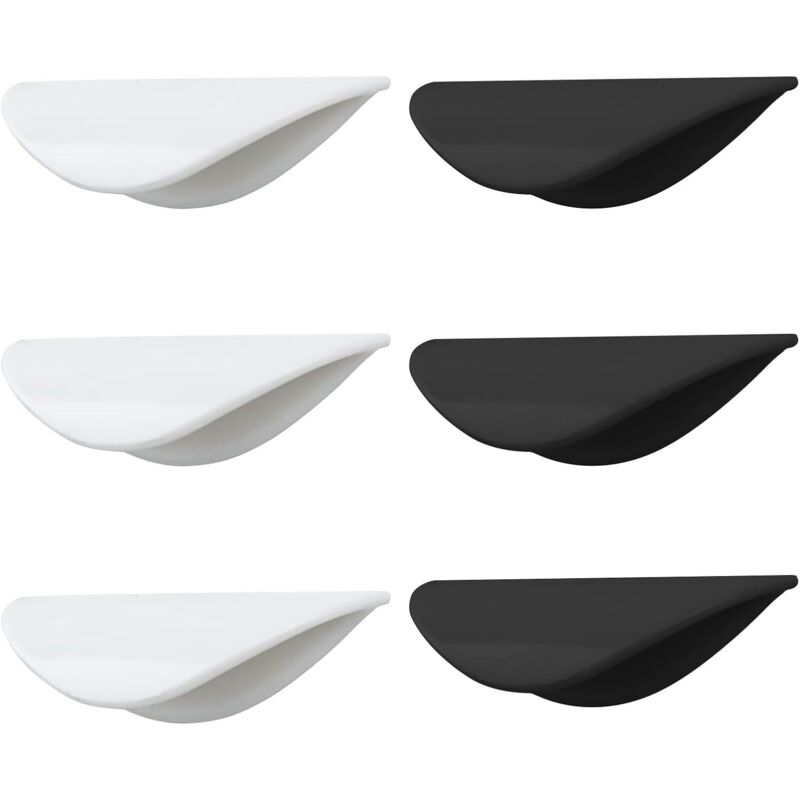 CCYKXA Poignées de tiroir (6 pièces), boutons de porte de cuisine, poignées coquillage, boutons en forme de coquillage, auto-adhésives, poignées de