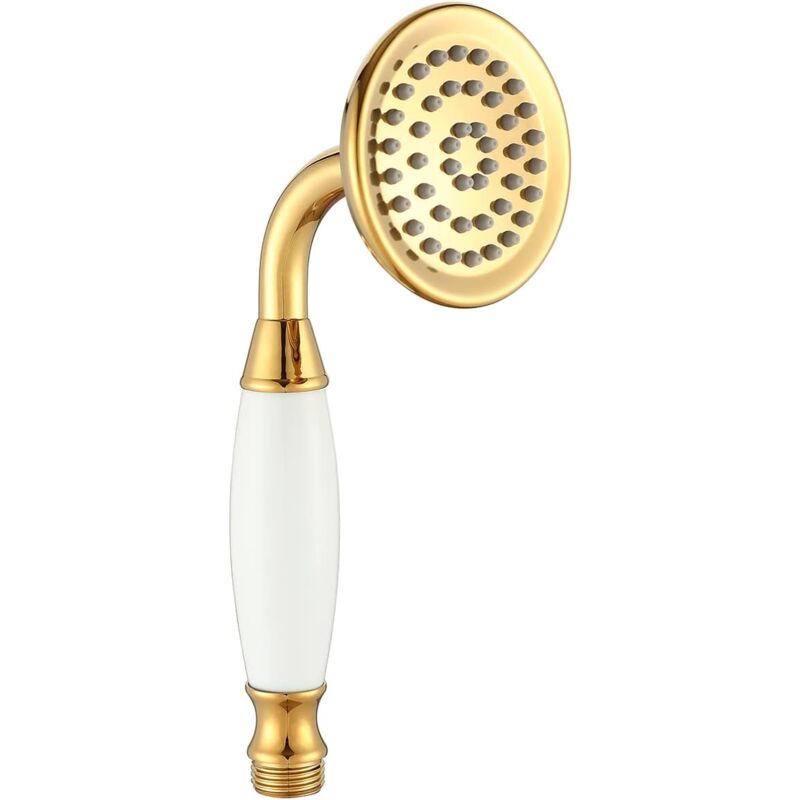 Ccykxa - Pommeau de douche traditionnel de 7,6 cm en laiton doré et céramique pour robinet de salle de bain
