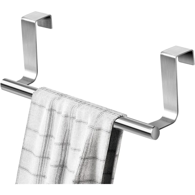 CCYKXA Porte-serviettes de cuisine, 23 cm, porte-torchons sans perçage, pour salle de bain et chambre à coucher, argenté