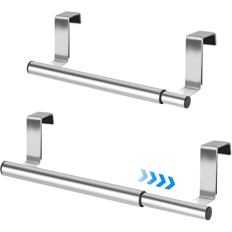 CCYKXA Porte Torchons, Porte Serviette Cuisine, Accroche Torchon, Porte Serviettes à Suspendre Acier Inoxydable, sans Perçage, Extensible de 24.5 à