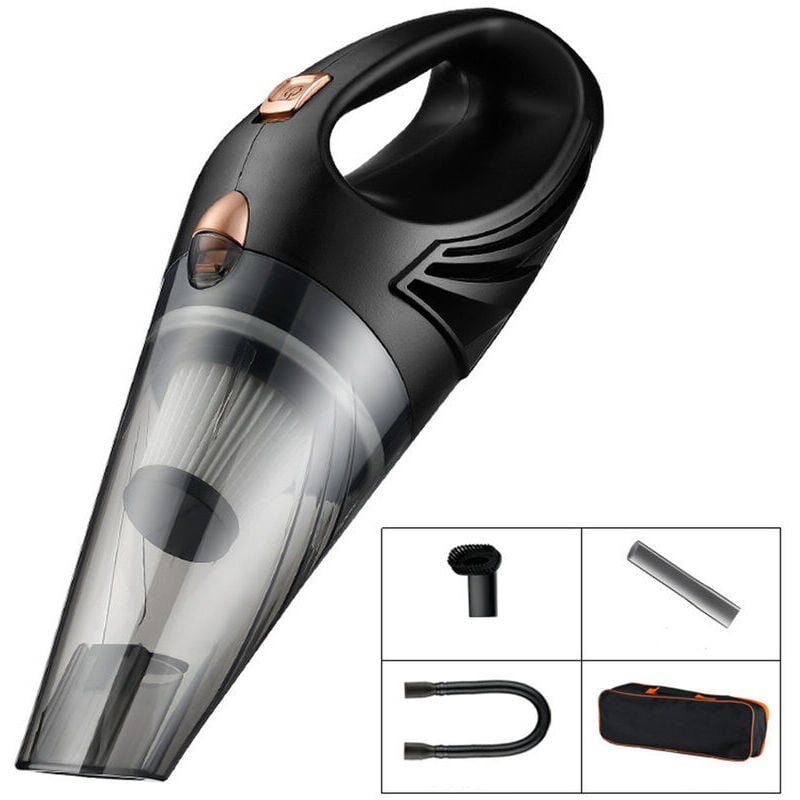 Ccykxa - Powerful Car Vacuum Cleaner - 120W 12V Mini Handheld Vacuum Cleaner with 3 Attachments and Carrying Bag, Auto Parts - Black