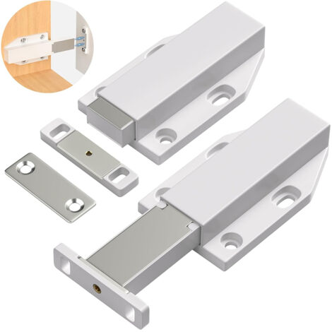 CCYKXA Push-to-Open-Druckknopf, 2er-Set, Magnet-Push-Tür, Schrank-Push-Schublade, Push-Pull-Verriegelung für Schrank, Magnetverschluss, Push-to-Open-Schranktür, Magnetverschluss zum Schließen der Tür