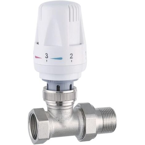 CCYKXA Qiumi Brass Thermostatic Radiator Valve 1/2", 3/4", 1",Straight Type, DN15, DN20, DN25,Automatic Temperature Control,Floor Heating