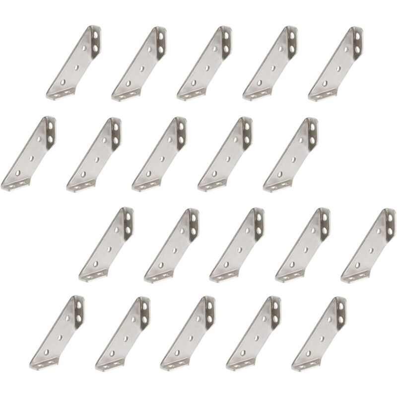 Ccykxa - Raccord d'angle 50x50mm Attache Acier Inox Assemblage Connecteurs Triangulaire de Support pour Étagère en Bois Armoire Chaise Table Porte