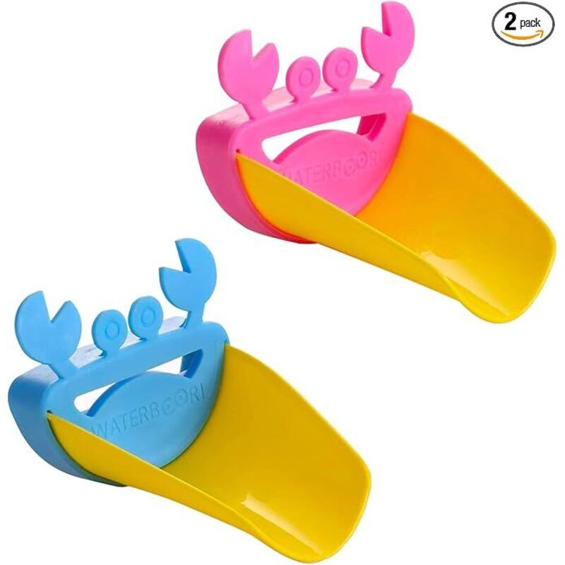 CCYKXA Rallonge de robinet, lot de 2, en forme de crabe, accessoire de rallonge de poignée d'évier, rallonge en PP pour enfants, lavage des mains,