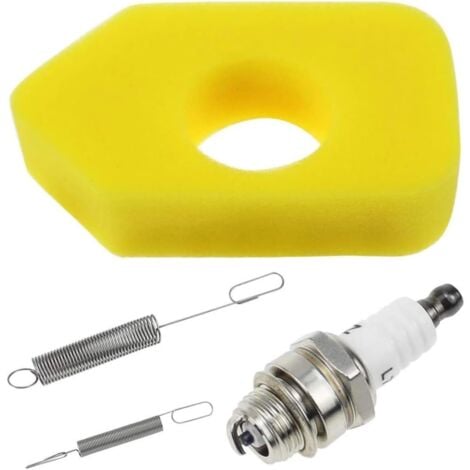 CCYKXA Rasenmäher-Zubehör, Schaumstoff-Luftfilter-Set, Teile mit LT7-Zündkerze, 2 Federn, kompatibel mit Briggs Stratton, 4 Stück