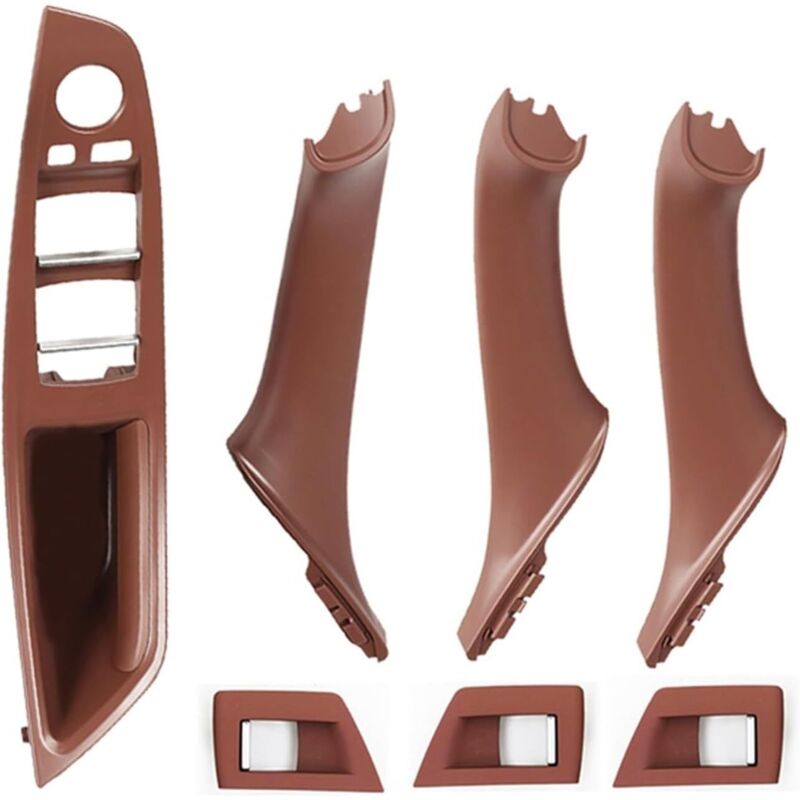 Ccykxa - Red-Brown Door Handle For bmw 5 Series F10 F11 520d 530d 535i 550i 51417225857 51417225853 Interior Door Handle Panel Pull Trim Cover Car