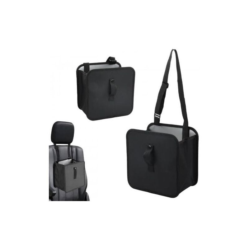 Ccykxa - Red de almacenamiento negra (22 x 23 x 14,5 cm), bote de basura para coche, caja de almacenamiento colgante, bolsa de almacenamiento
