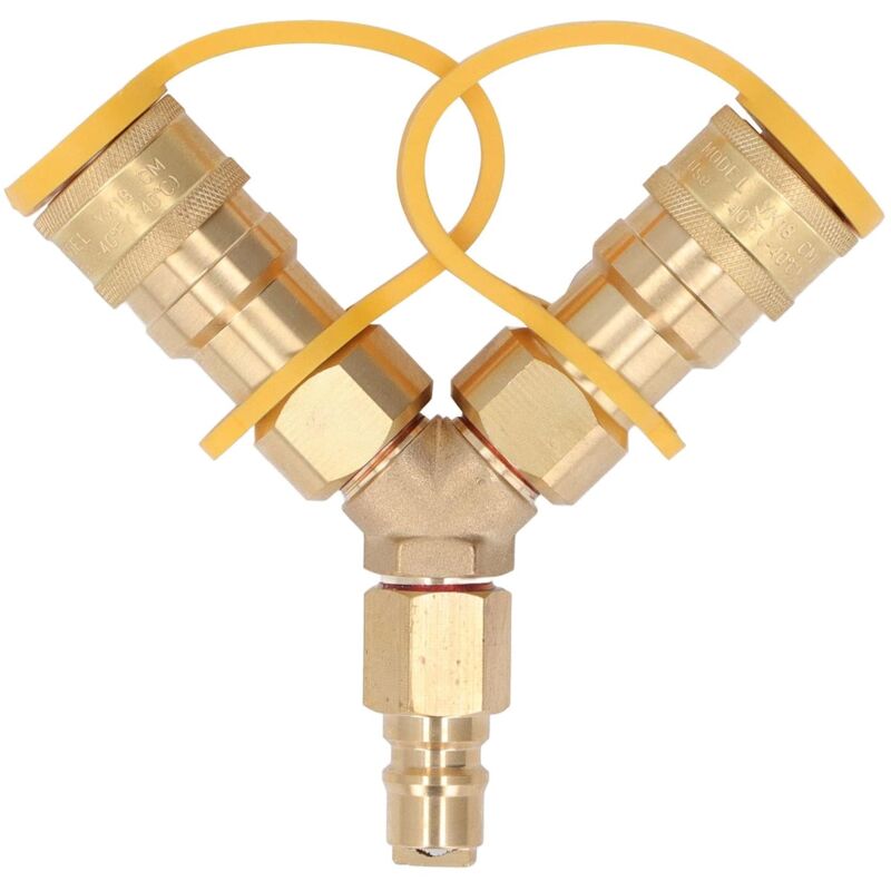 Répartiteur de gaz en y de 3/8 pouces adaptateur de connexion/déconnexion rapide au gaz naturel simultanément pour deux unités ng et gpl grils