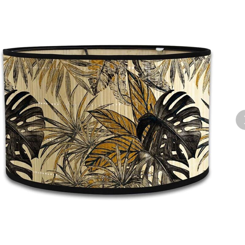 CCYKXA Retro bamboo lampshade, round drum-shaped lampshade for tables or chandeliers, suitable for simple ceiling chandeliers